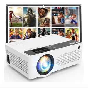 TMY | White Projector & Portable Screen | BLUETOOH